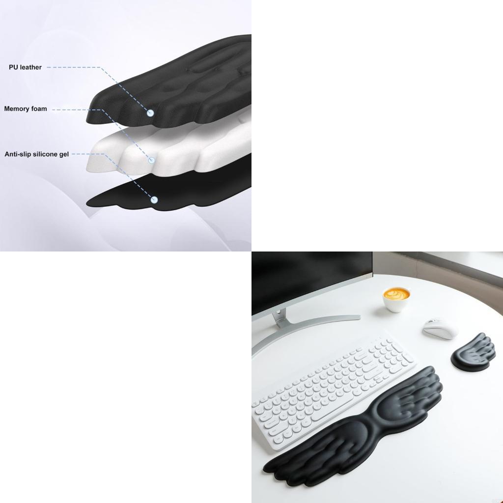 Desk Setup Ergonomic - 462E Soft Silicone Angel Wing Keyboards