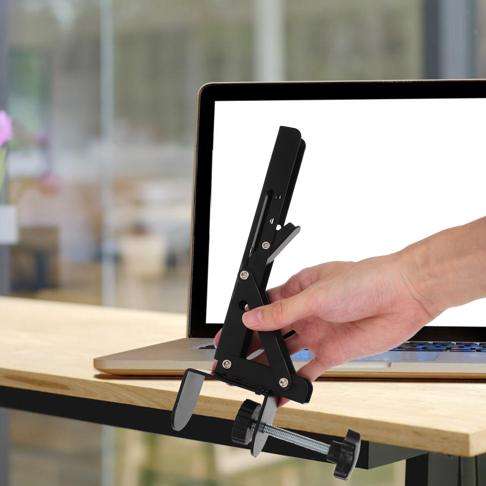 Desk Setup Ergonomic - 2Pcs Adjustable Desk Extender Tray Clamp-on
