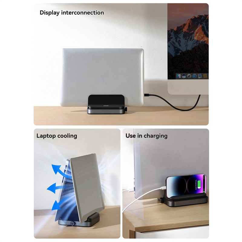 Vertical Laptop Stand - Joyroom Vertical Laptop Stand Adjustable Phone