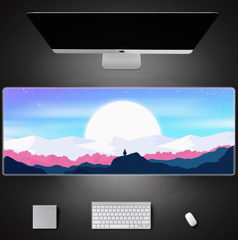 Desk Setup Nature - Minimalist Natural Mountain Beauty Mausepad Natural