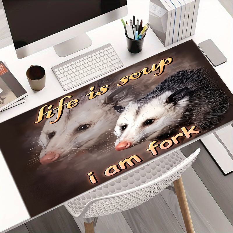 Desk Setup Ergonomic - Whimsical Large Mouse Pad Flying Dragon