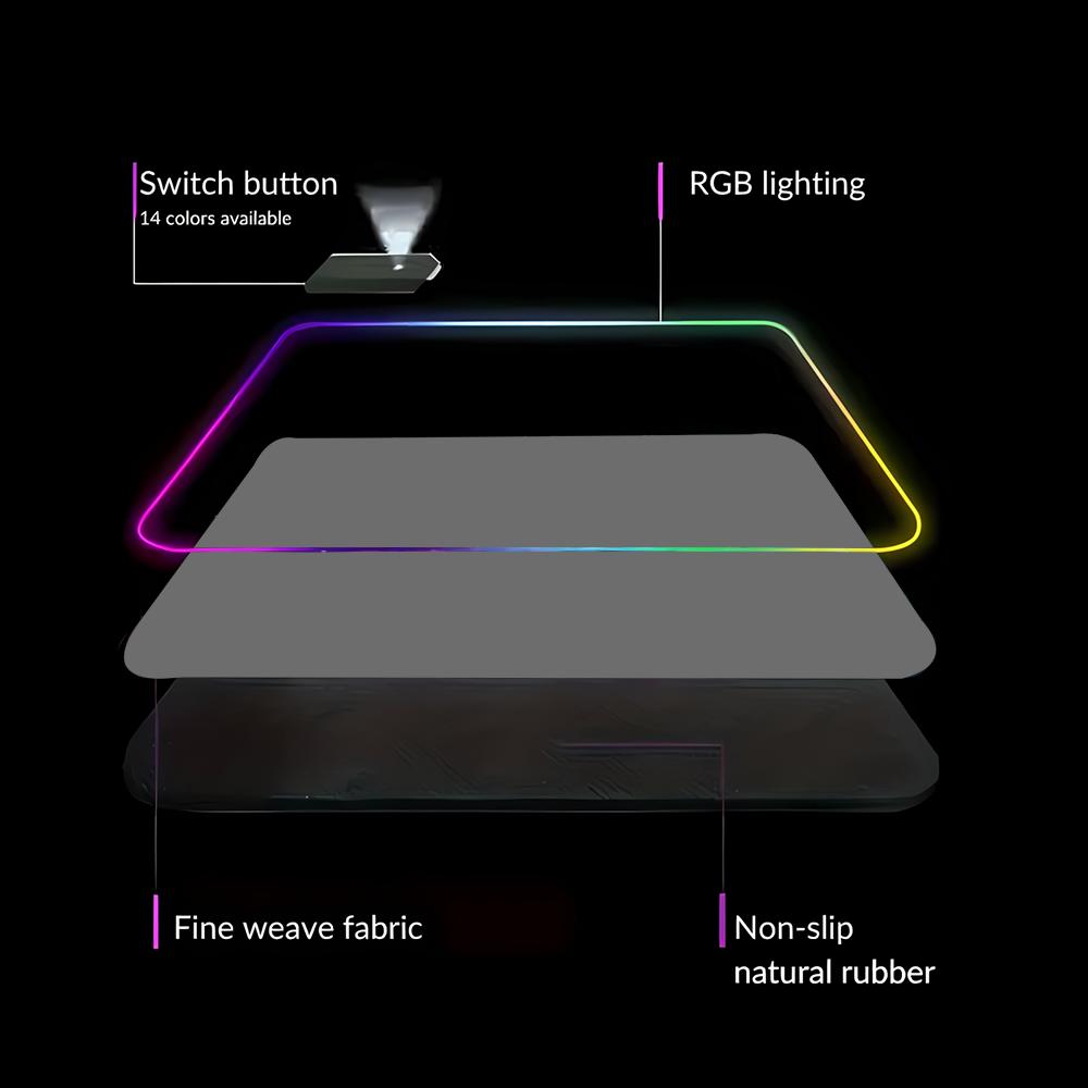 Desk Setup Rug - RGB HD Solid Color Gaming Mouse