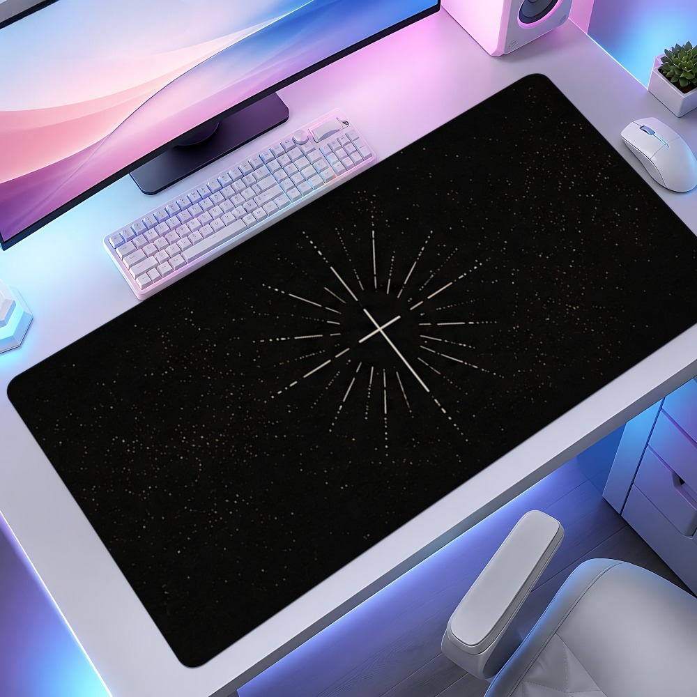 Desk Setup Black And White - Black and white star-crossed geometric pattern