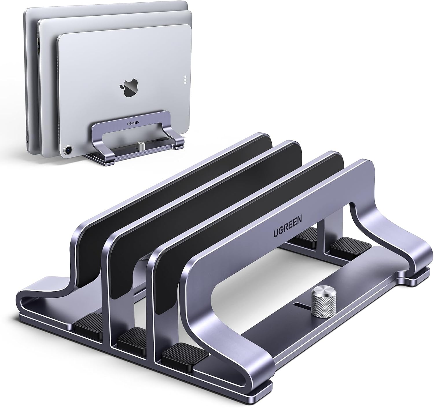 Vertical Laptop Stand - 3-Slot Vertical Laptop Stand for Desk,