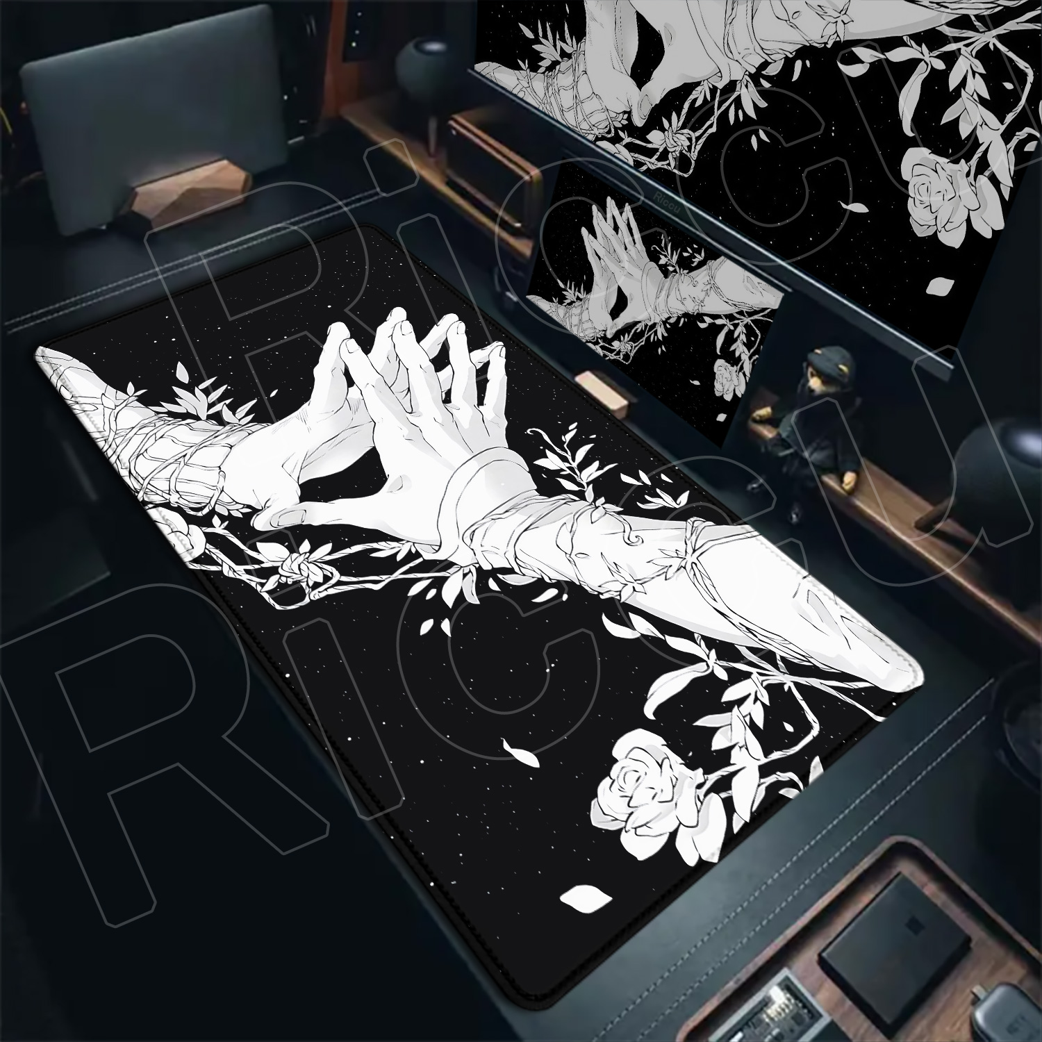 Desk Setup Art - HD Large Black White XXL Gothic