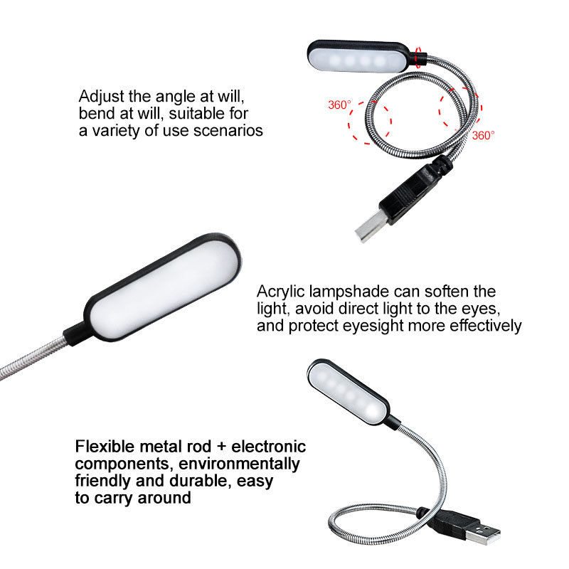 Mini 4 LED Book Lamp Portable  - Desk Setup Ideas 리뷰 및 가격