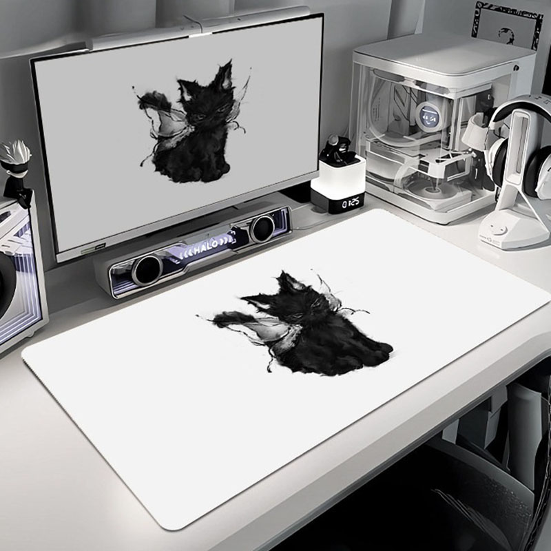 Black Cat Fairy Large Mouse Pa - Desk Setup Black And White 리뷰 및 가격