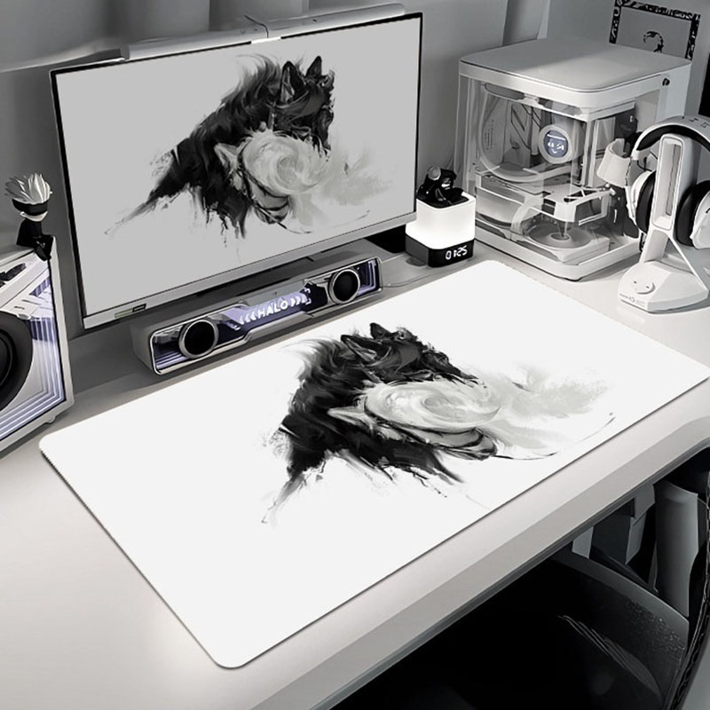 Black Cat Fairy Large Mouse Pa - Desk Setup Black And White 리뷰 및 가격