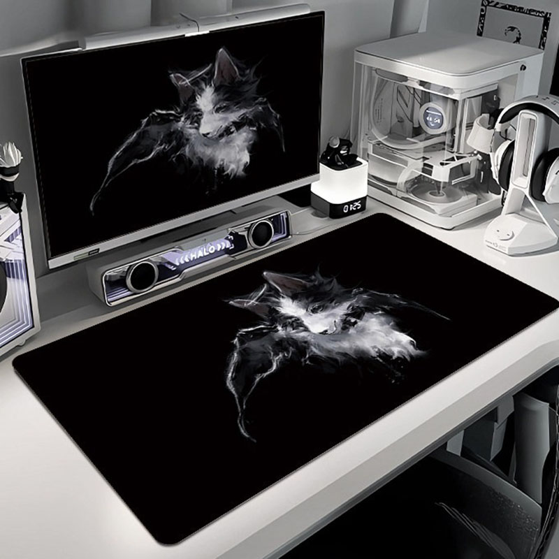 Black Cat Fairy Large Mouse Pa - Desk Setup Black And White 리뷰 및 가격
