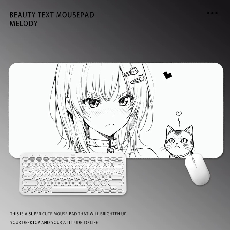 Black and White Manga Girl Mou - Desk Setup Black And White 리뷰 및 가격