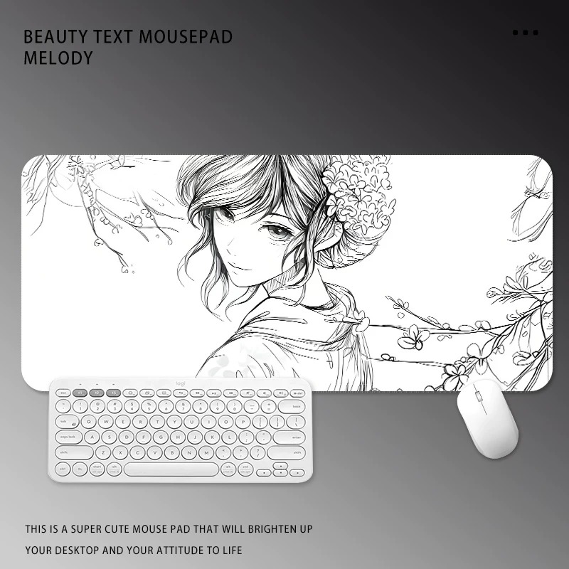 Black and White Manga Girl Mou - Desk Setup Black And White 리뷰 및 가격