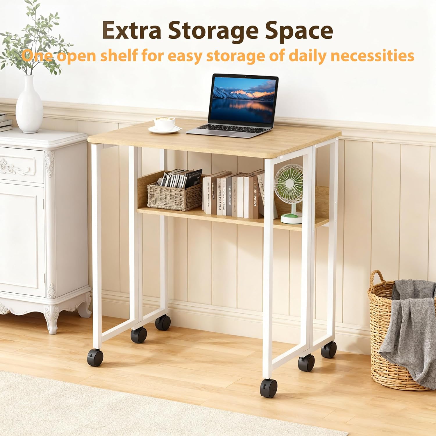 Folding Desk with Storage Shel - Desk Setup Ideas 리뷰 및 가격