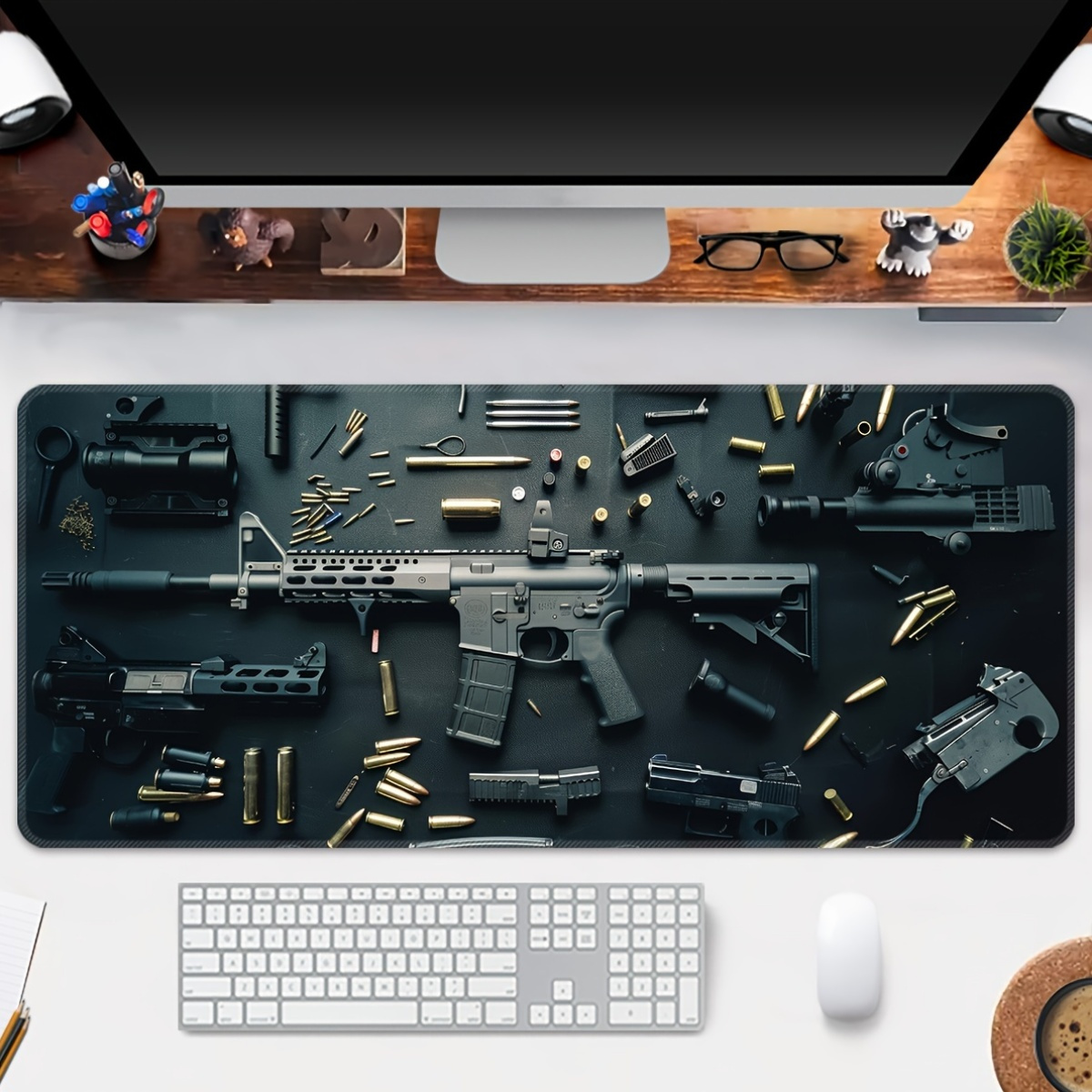 Gun Desk Mat Large Gaming Mous - Desk Setup Rug 리뷰 및 가격