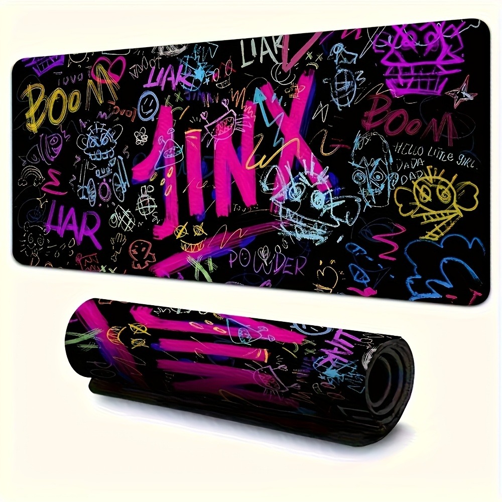 Vibrant Doodle Text Gaming Mou - Desk Setup Art 리뷰 및 가격