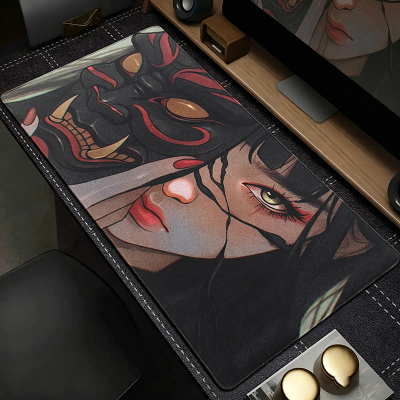 Japanese Oni Mask Anime Mouse  - Desk Setup Black And White 리뷰 및 가격
