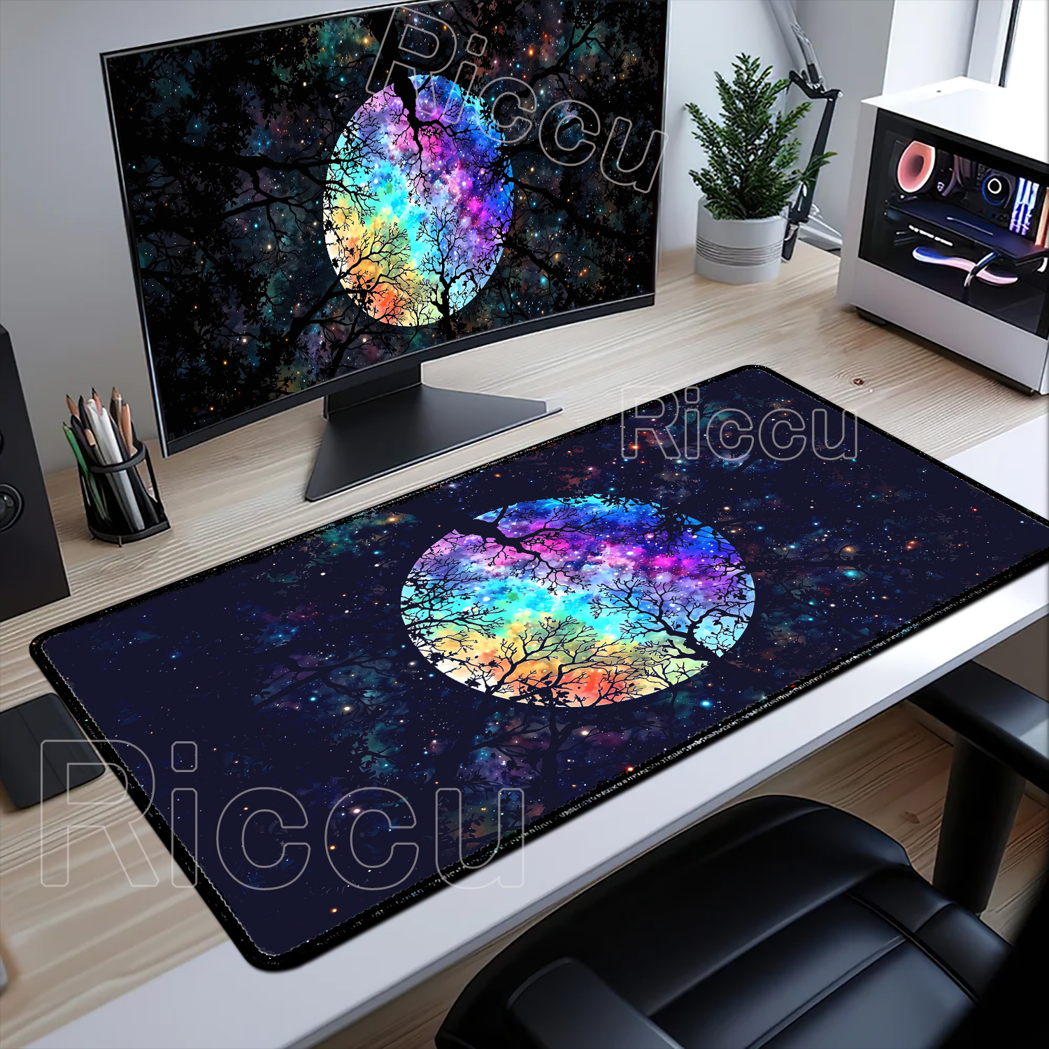 Large Art Moon Landscape Mouse - Desk Setup Nature 리뷰 및 가격