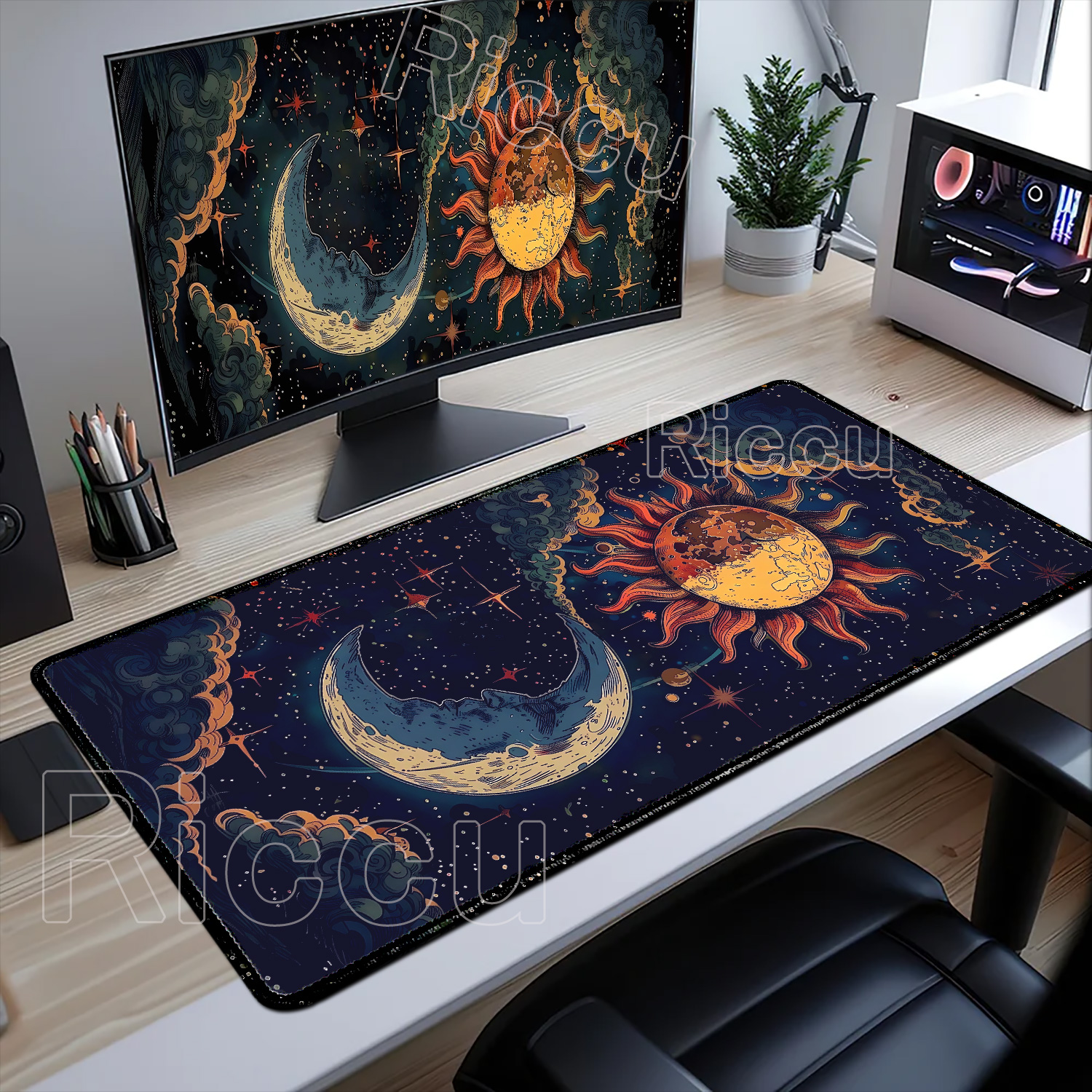 Large Art Moon Landscape Mouse - Desk Setup Nature 리뷰 및 가격