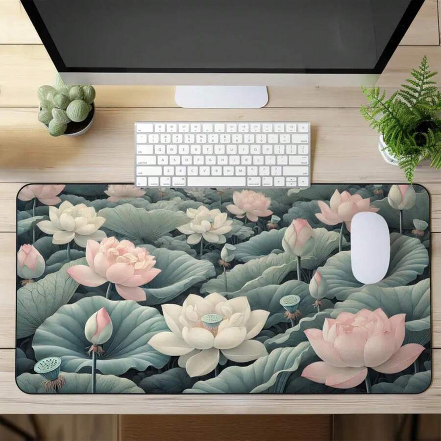 Large Lotus Flower Desk Mat No - Desk Setup Nature 리뷰 및 가격