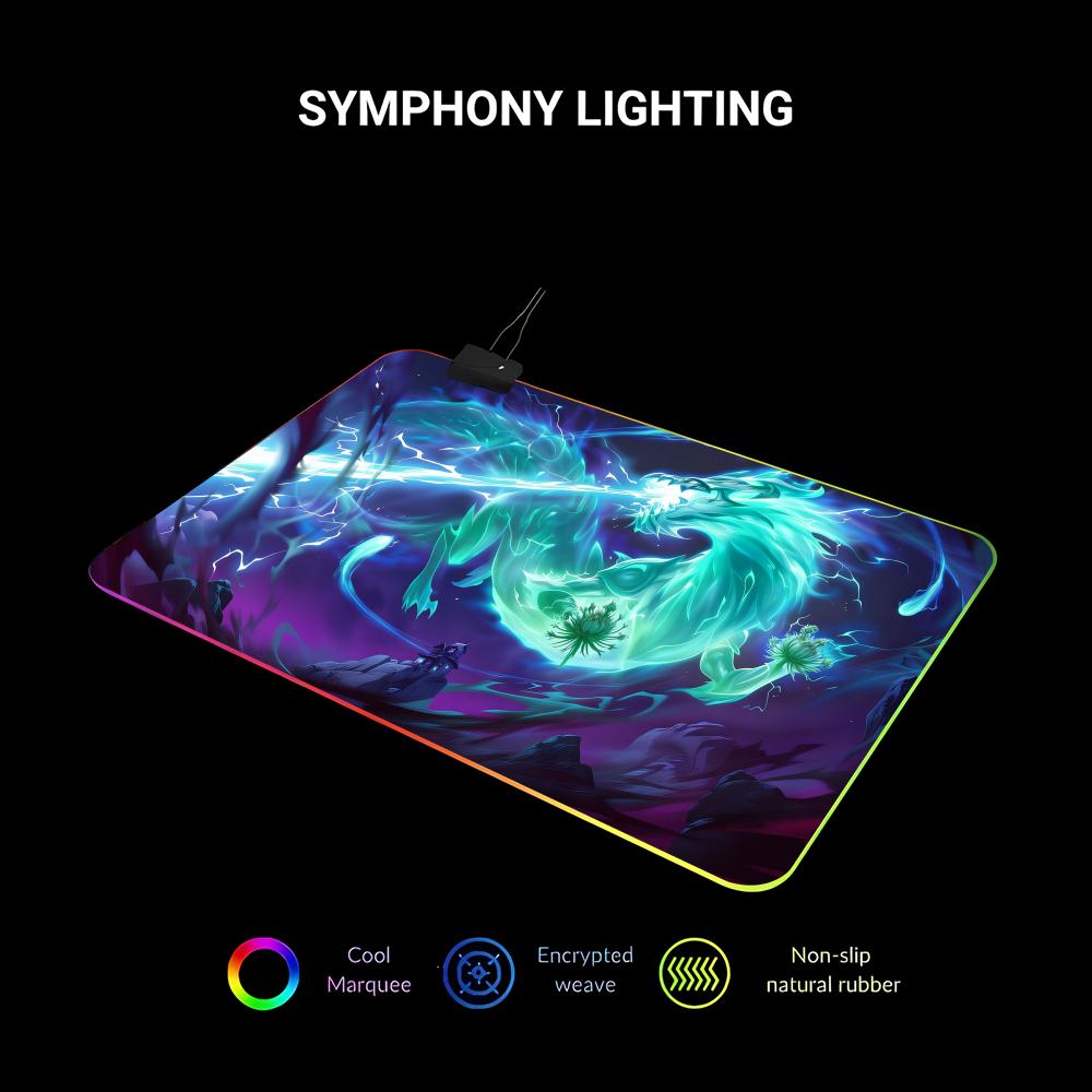 RGB LED Blue Dragon Mouse Pad  - Desk Setup Rug 리뷰 및 가격