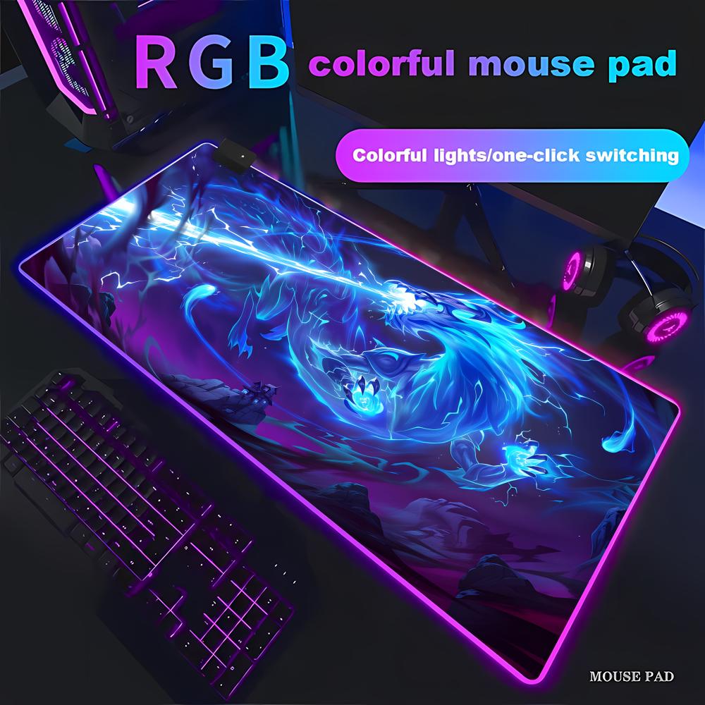RGB LED Blue Dragon Mouse Pad  - Desk Setup Rug 리뷰 및 가격