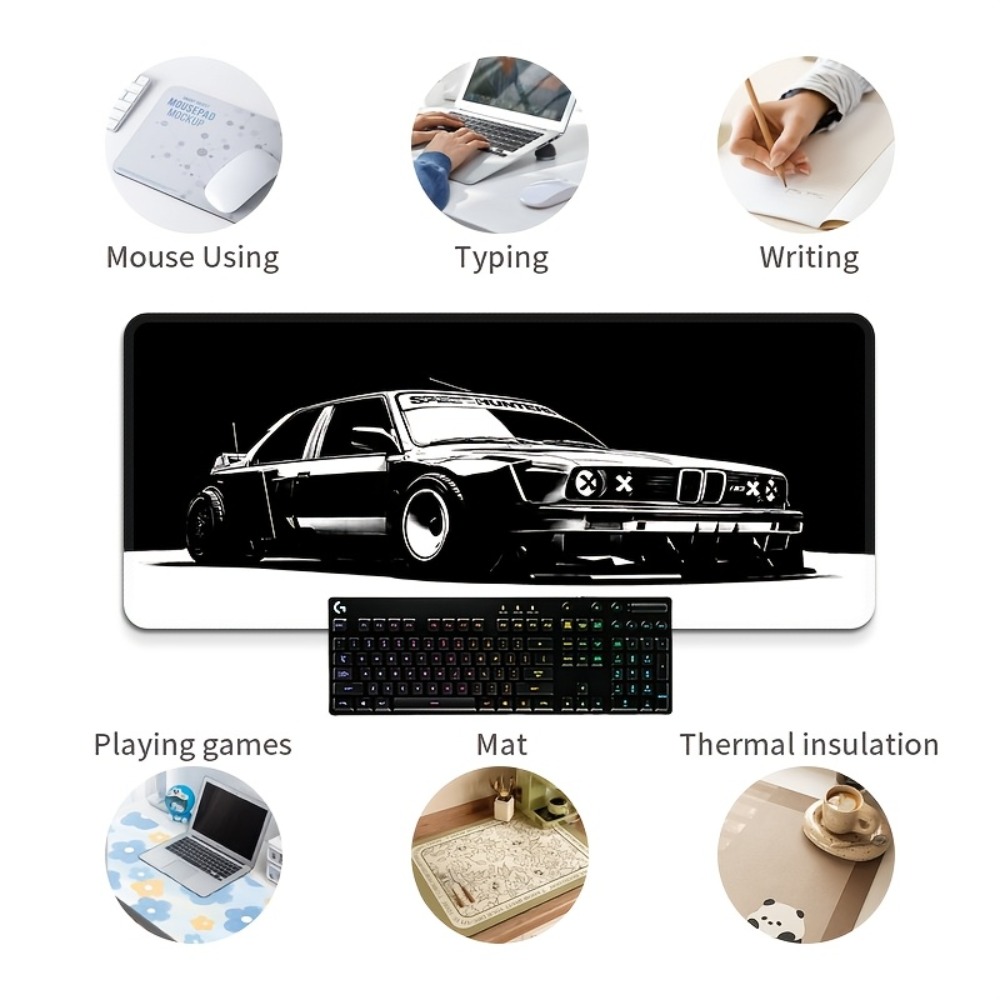 Large Black White Car Gaming M - Desk Setup Black And White 리뷰 및 가격