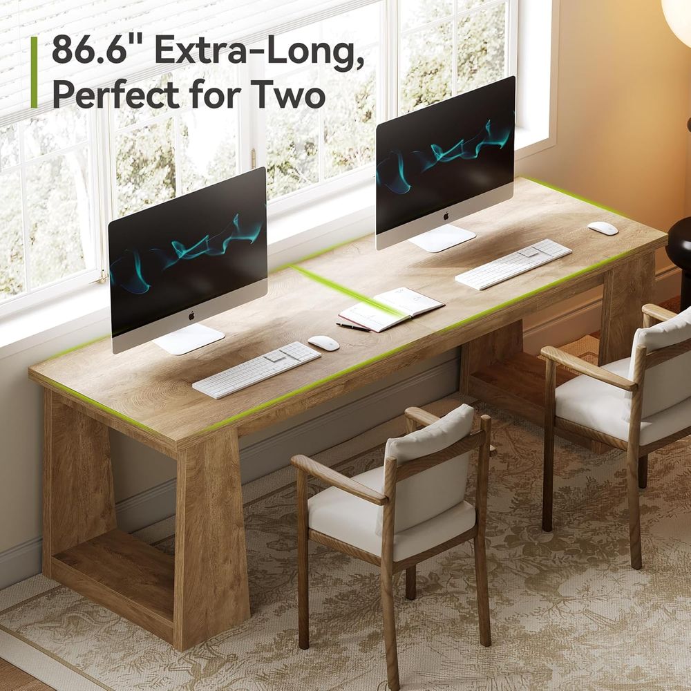 Rustic Brown Two-Person Home O - Desk Setup Brown 리뷰 및 가격
