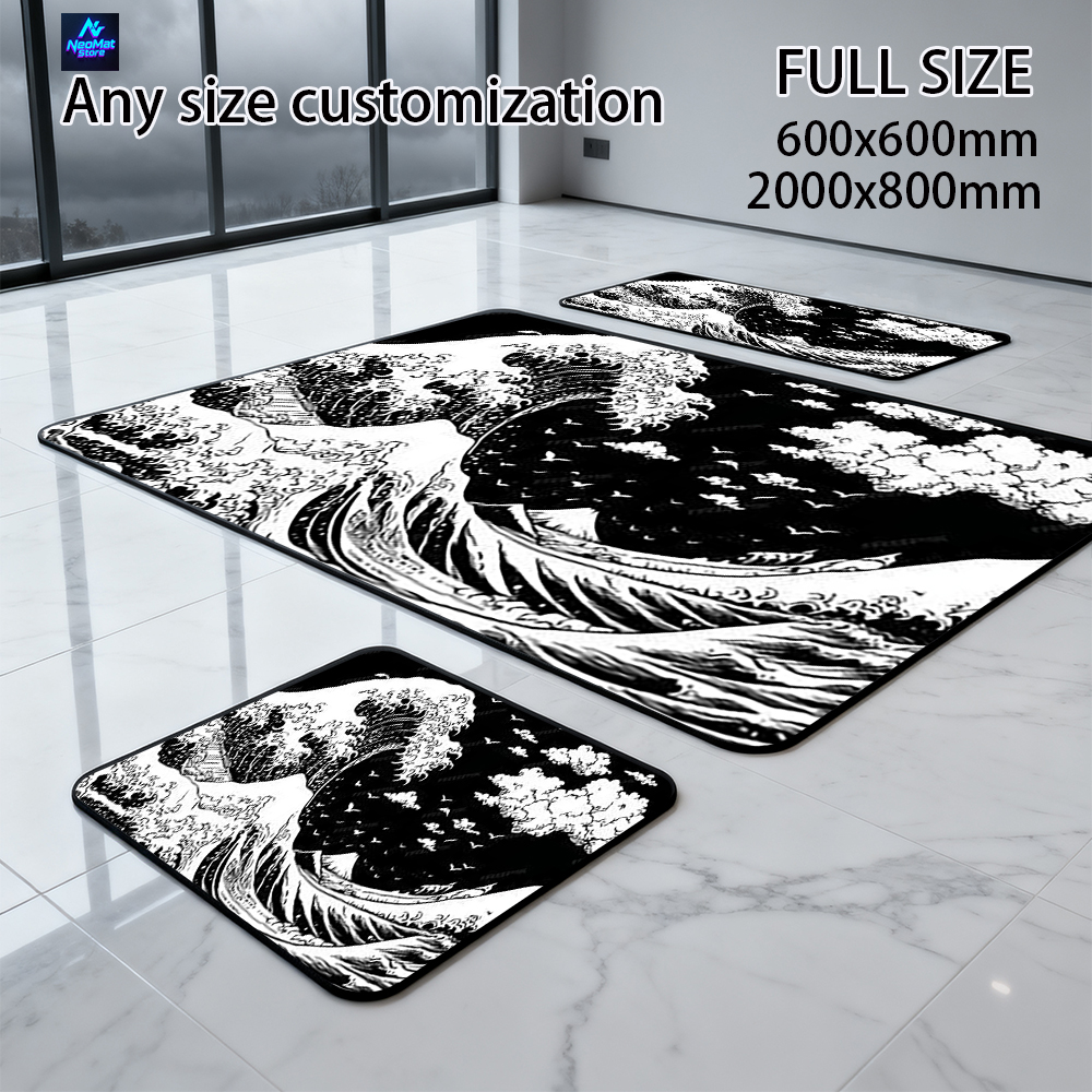 Great Wave Mouse Pad Kanagawa  - Desk Setup Black And White 리뷰 및 가격