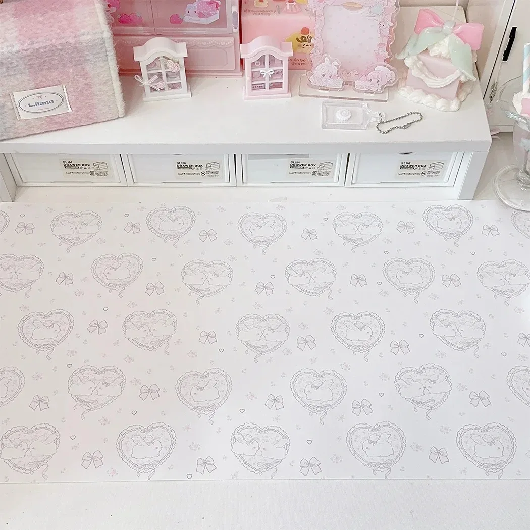 Kawaii Pink Rabbit Girl Heart  - Desk Pad Leather Large 리뷰 및 가격