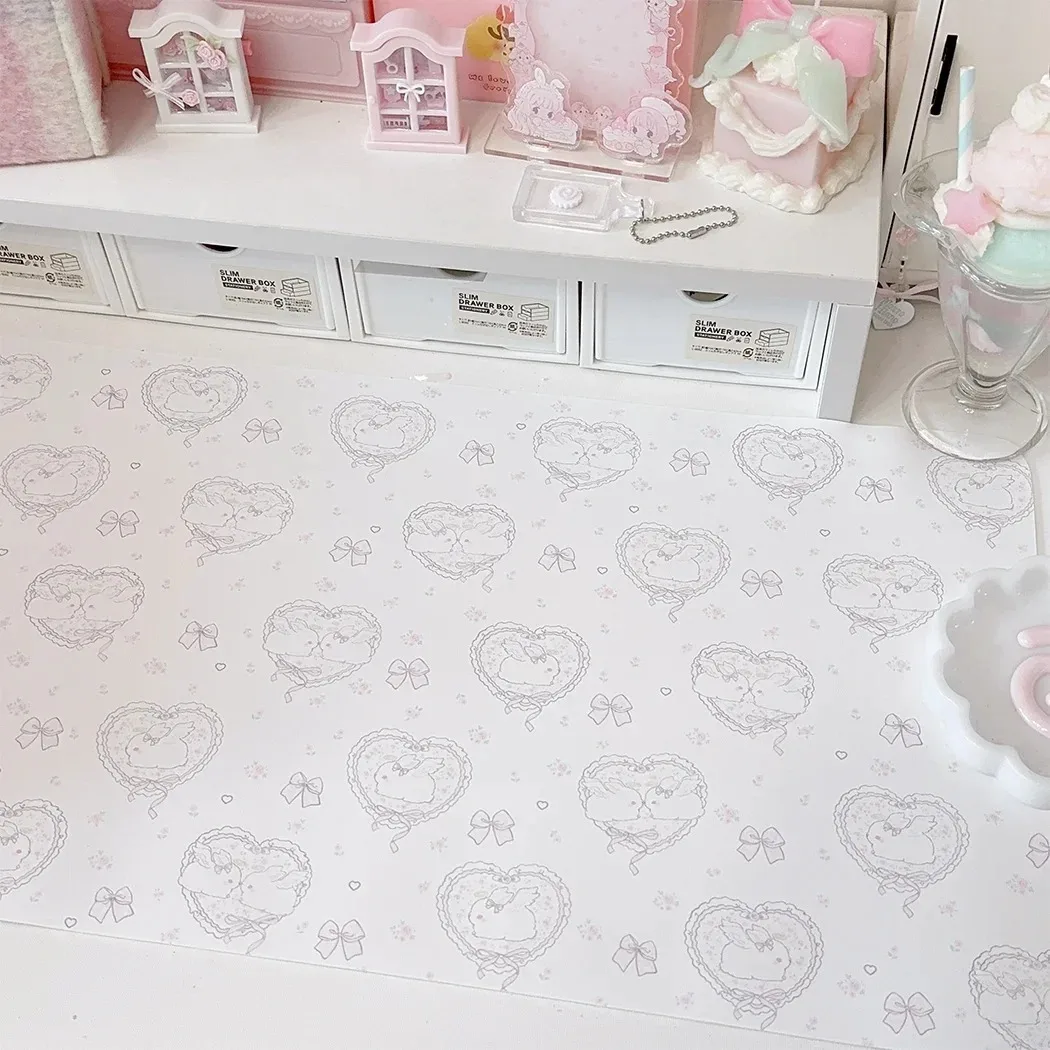 Kawaii Pink Rabbit Girl Heart  - Desk Pad Leather Large 리뷰 및 가격