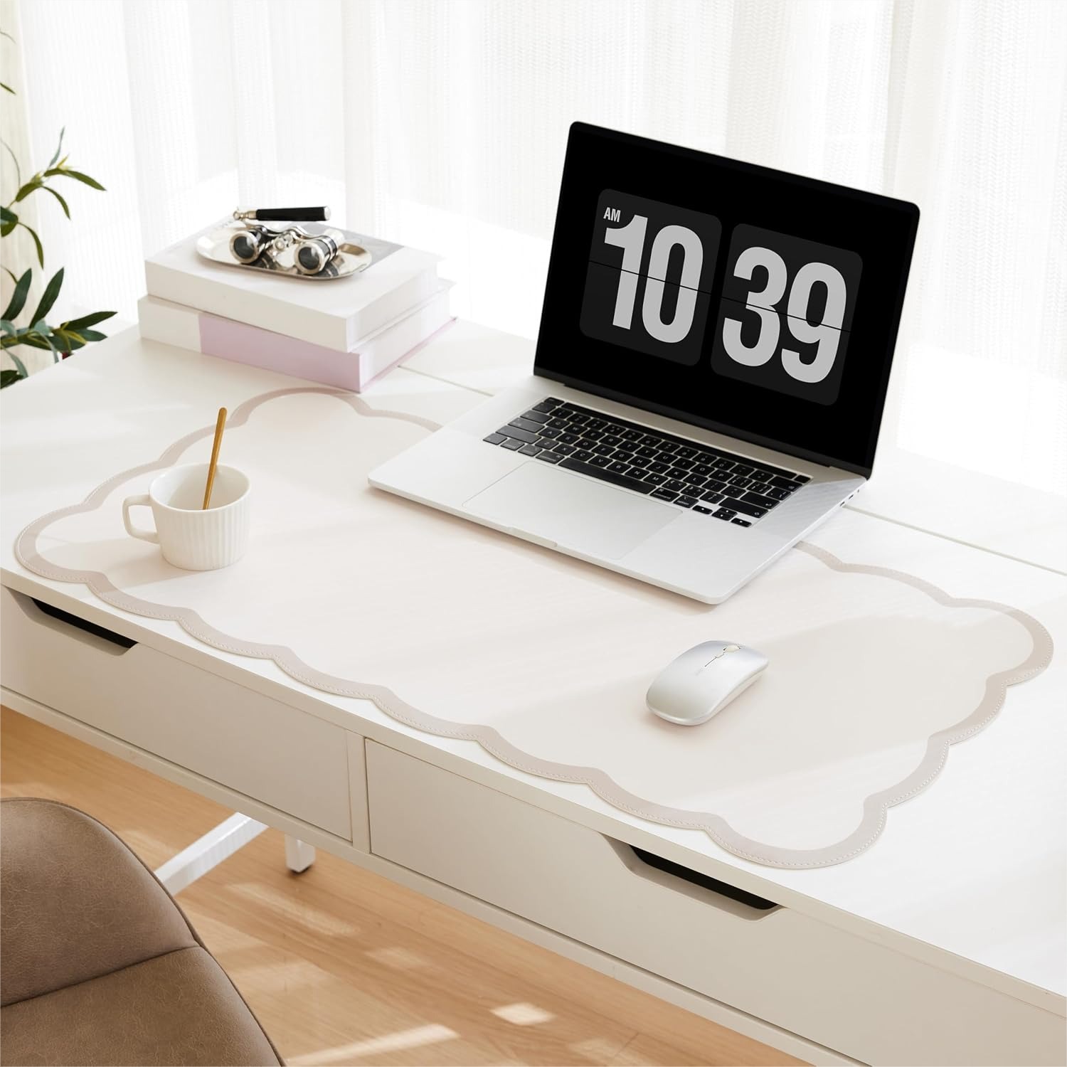 Scalloped Desk Mat 31.5x15.7 L - Desk Pad Leather Large 리뷰 및 가격