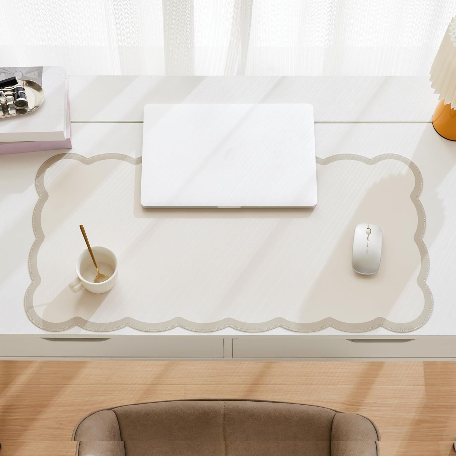 Scalloped Desk Mat 31.5x15.7 L - Desk Pad Leather Large 리뷰 및 가격