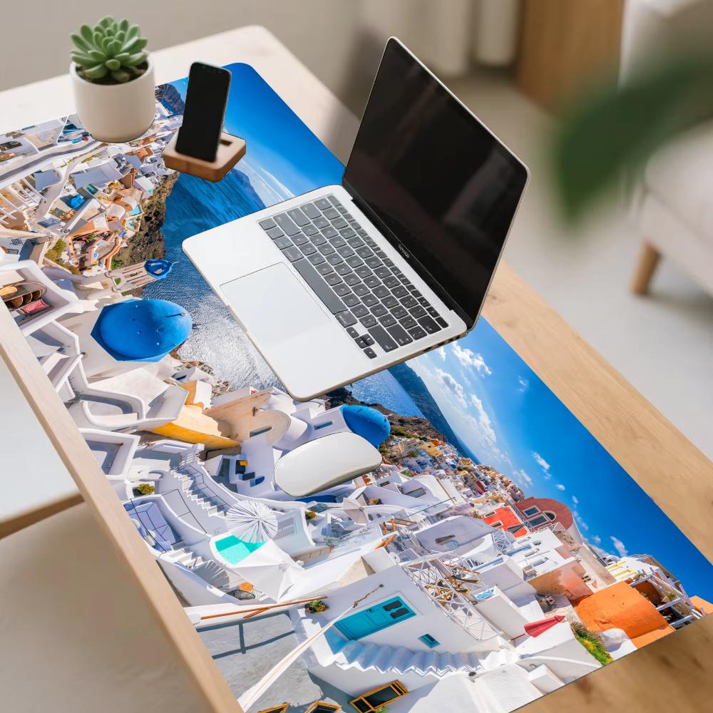 Greek island Desk Mats Gaming  - Desk Setup Rug 리뷰 및 가격