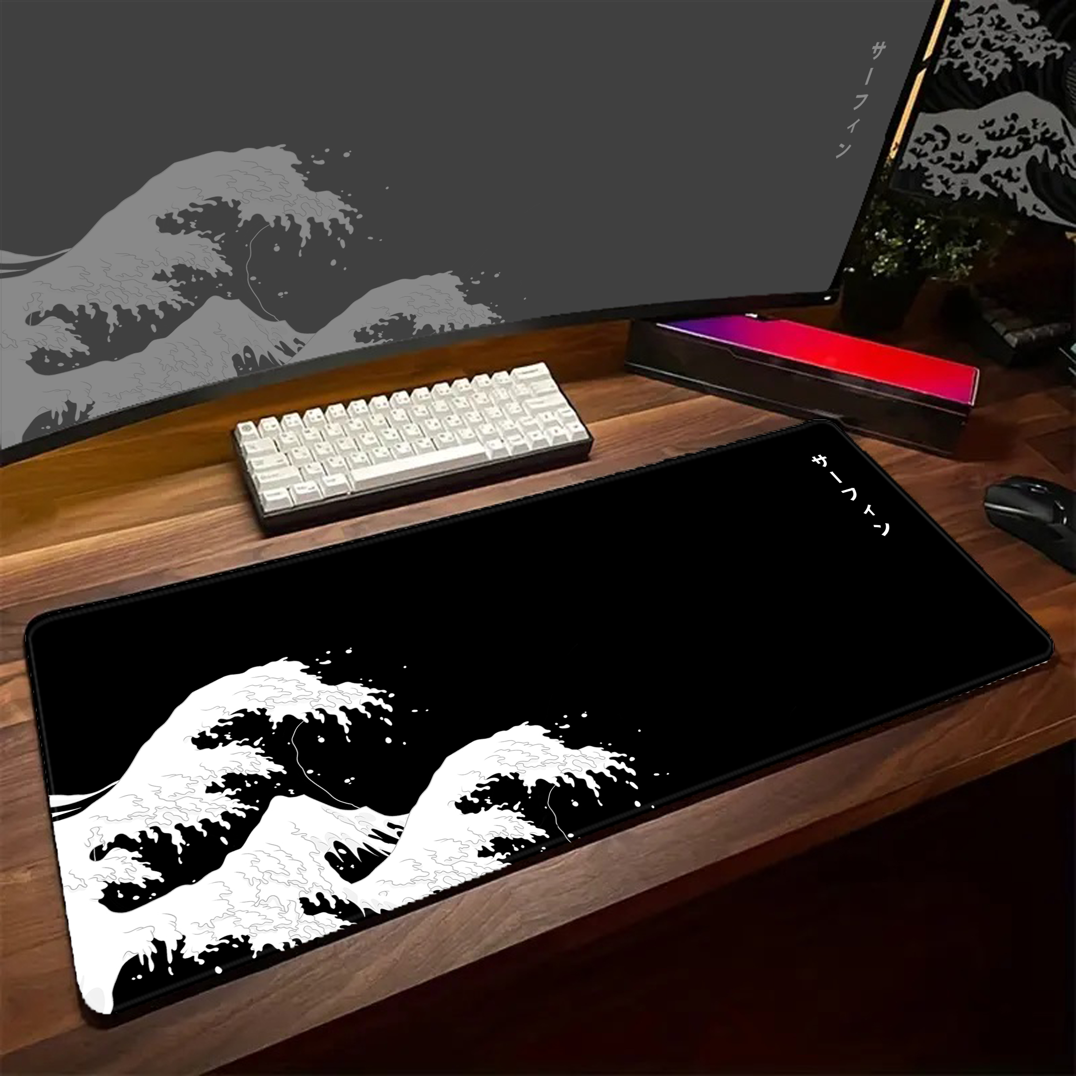 Game Mousepad Large Black and  - Desk Setup Black And White 리뷰 및 가격