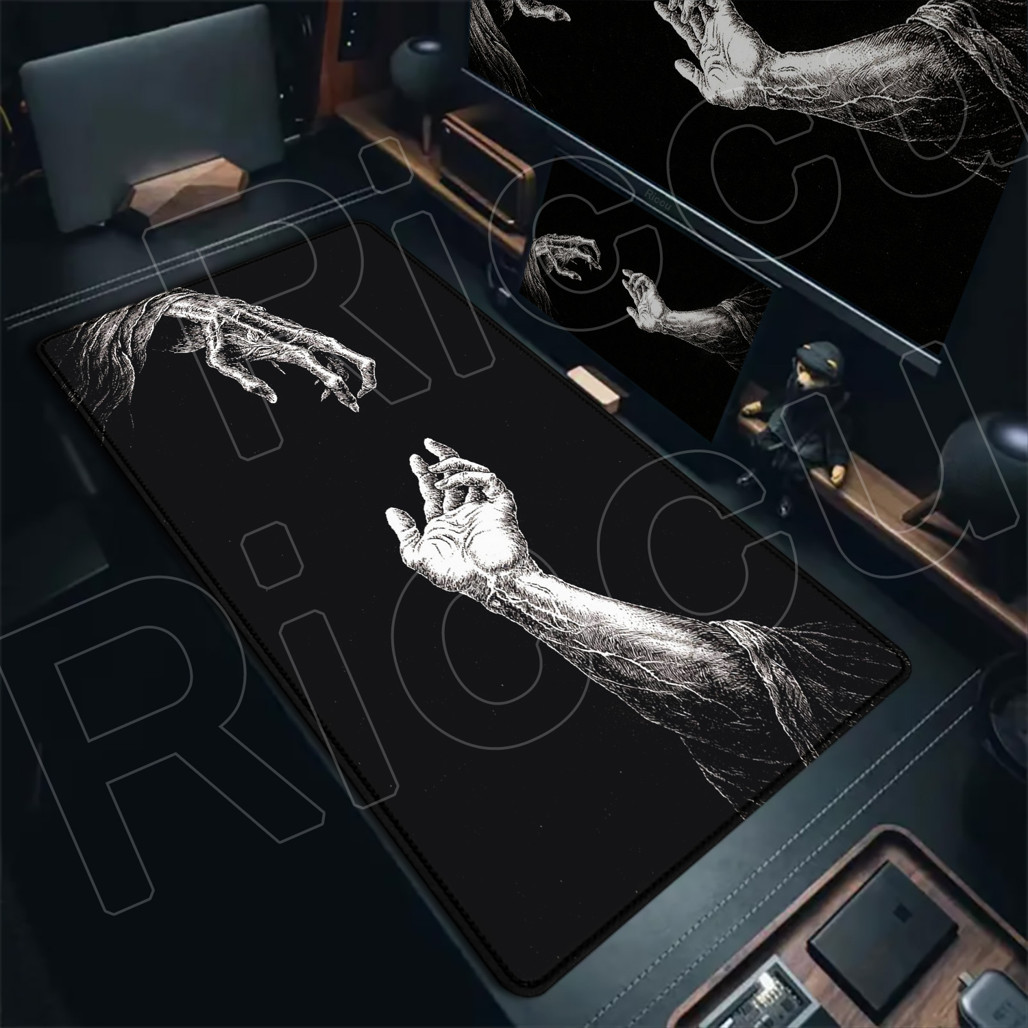 HD Large Black White XXL Gothi - Desk Setup Art 리뷰 및 가격