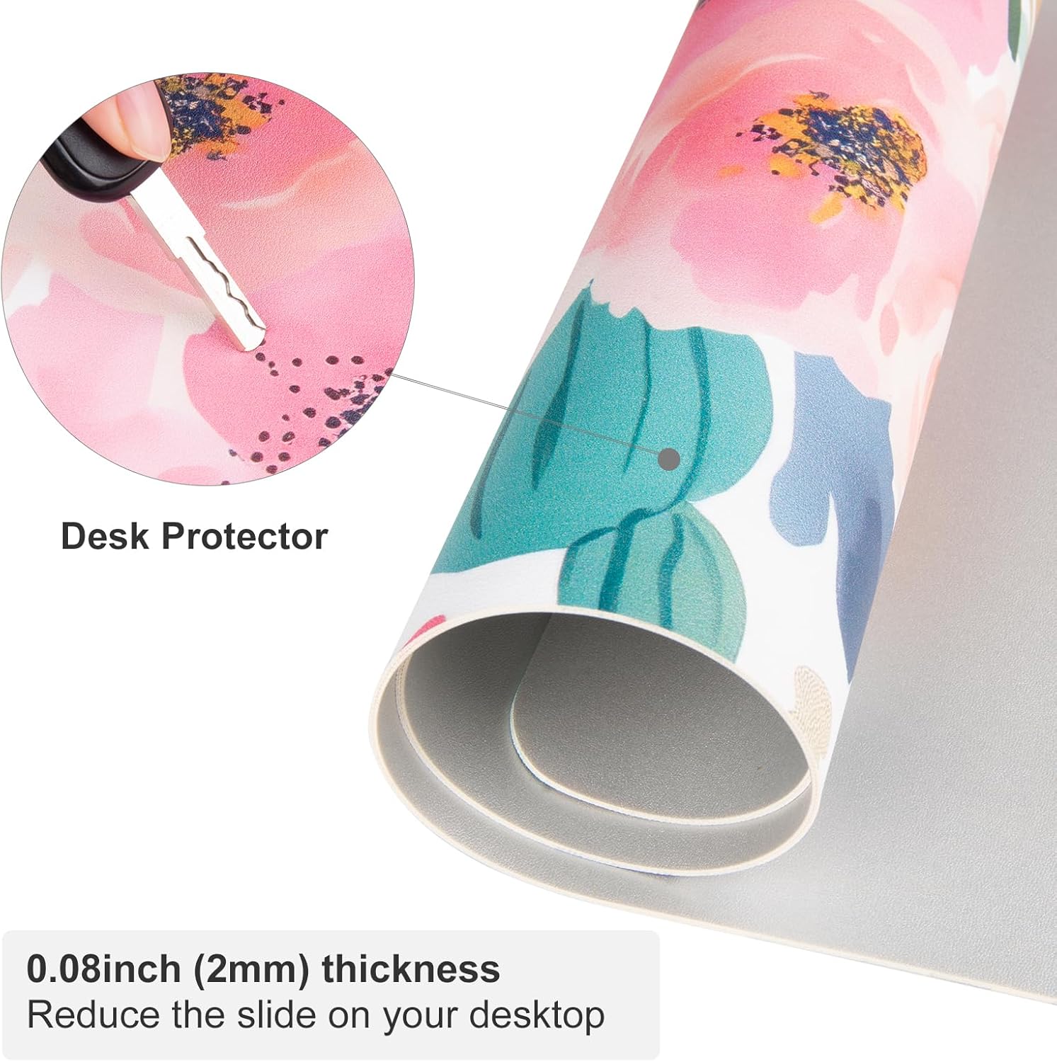 Large Mouse Pad Pink Floral De - Desk Pad Leather Large 리뷰 및 가격
