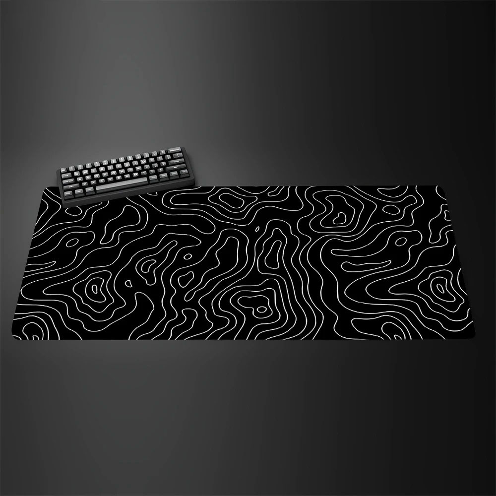 Topographic Map Large Gaming M - Desk Setup Black And White 리뷰 및 가격