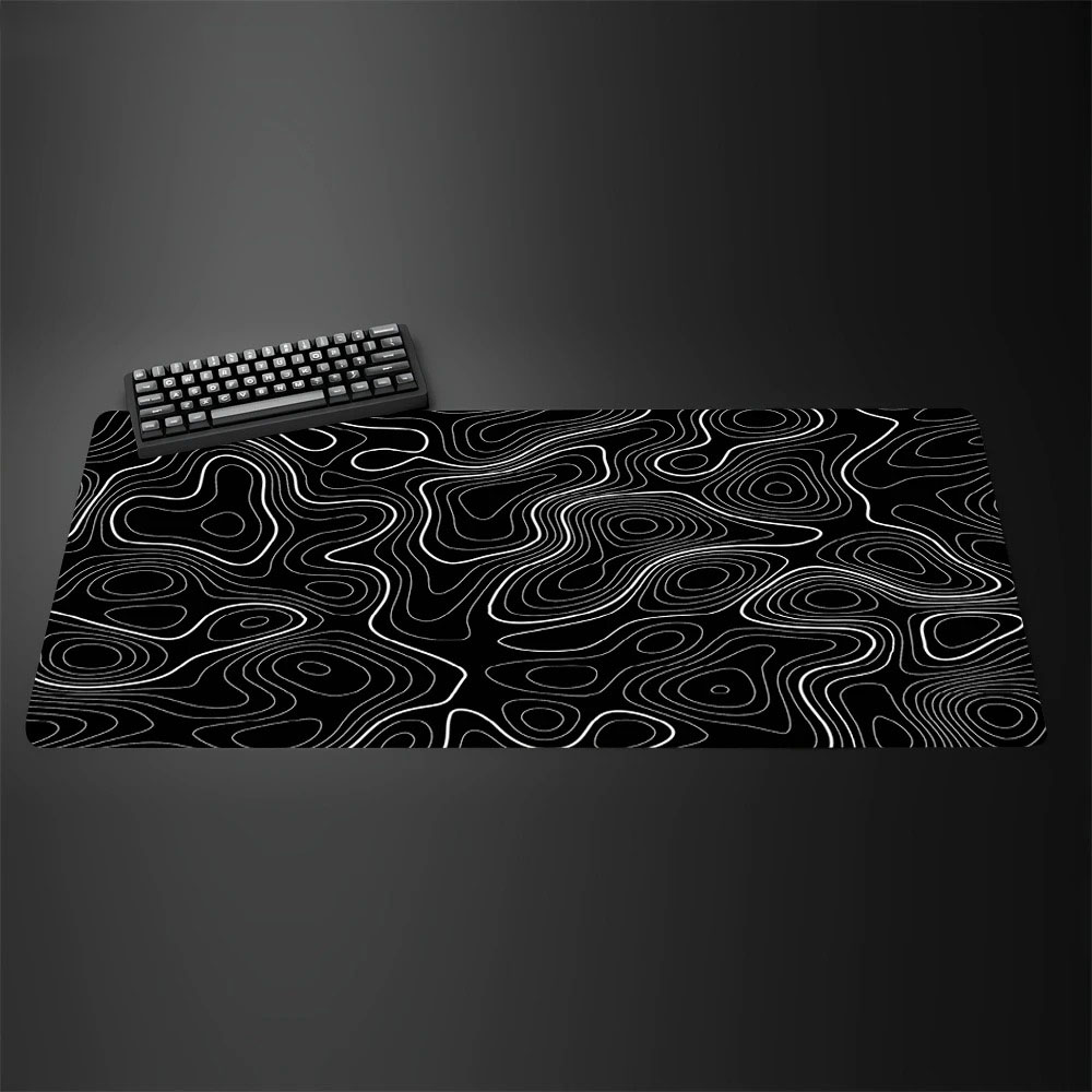 Topographic Map Large Gaming M - Desk Setup Black And White 리뷰 및 가격