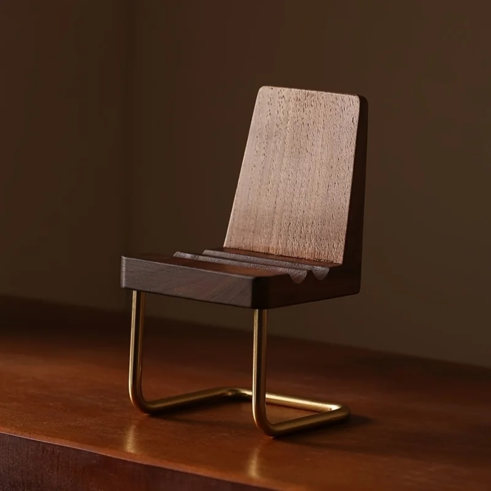 Wooden Phone Stand Walnut Desk - Desk Setup Nature 리뷰 및 가격