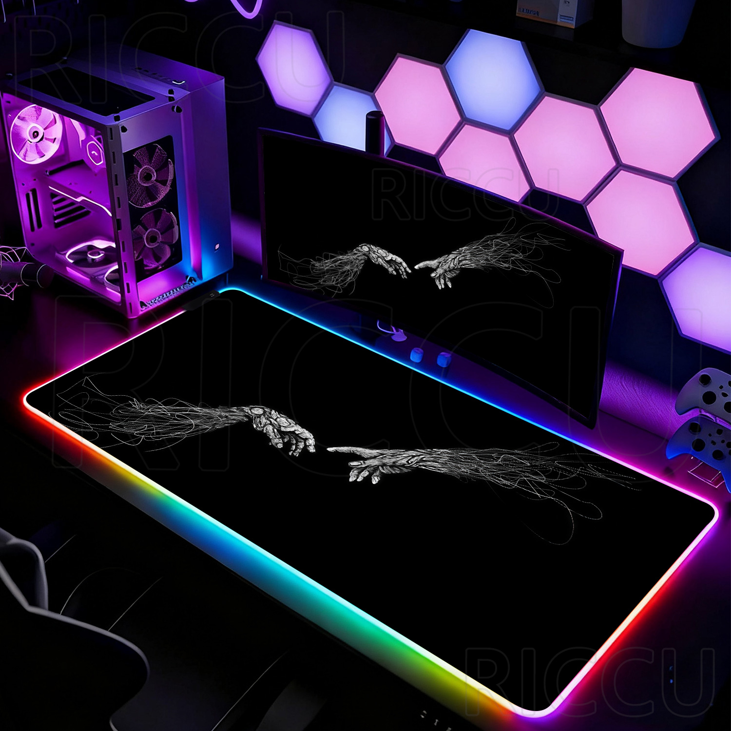 RGB XXL HD Large Black White G - Desk Setup Black And White 리뷰 및 가격