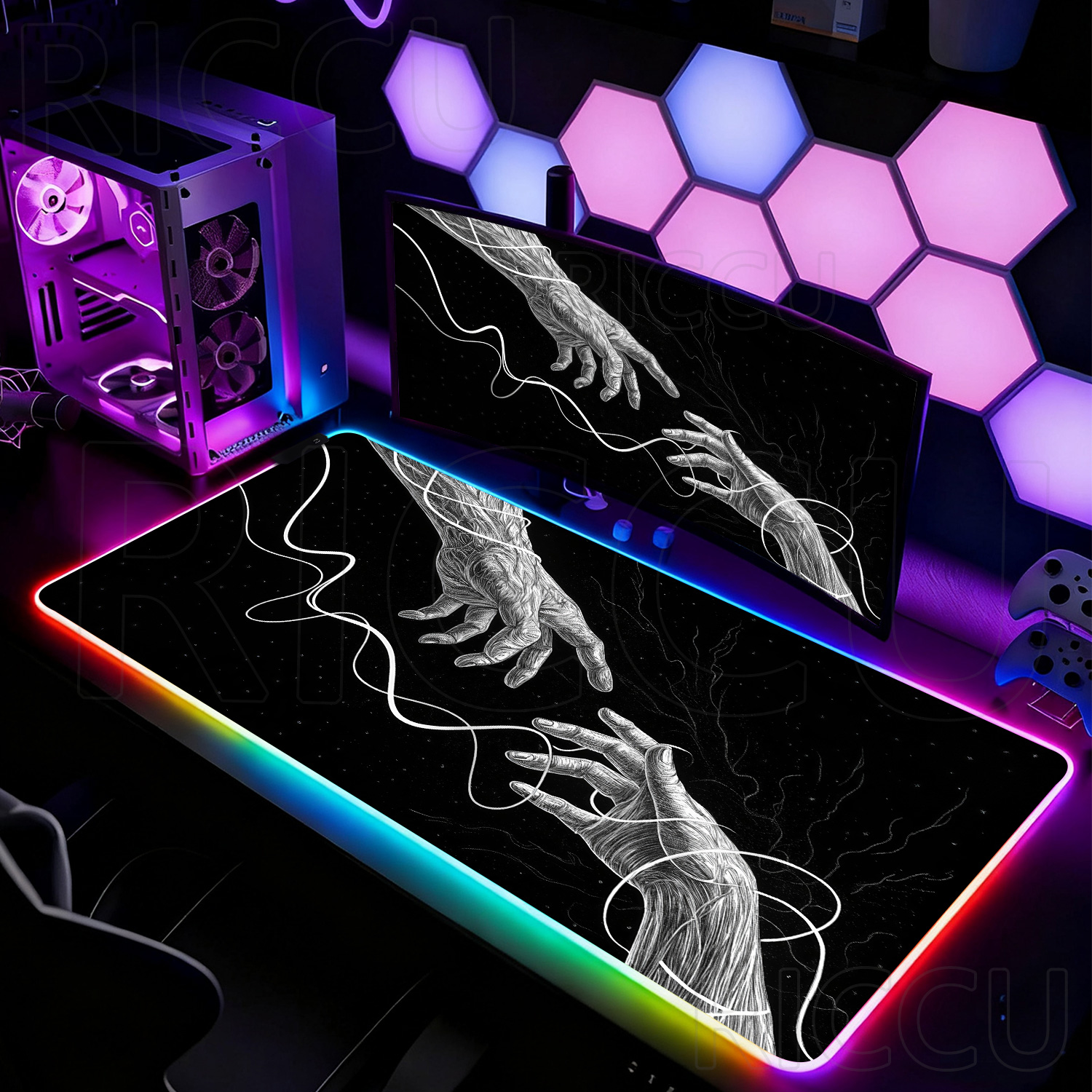 RGB XXL HD Large Black White G - Desk Setup Black And White 리뷰 및 가격